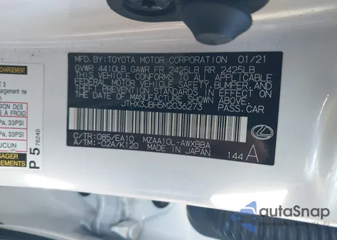 2021 Lexus Ux 200 z USA, uszkodzony, nr VIN JTHX3JBH5M2036273